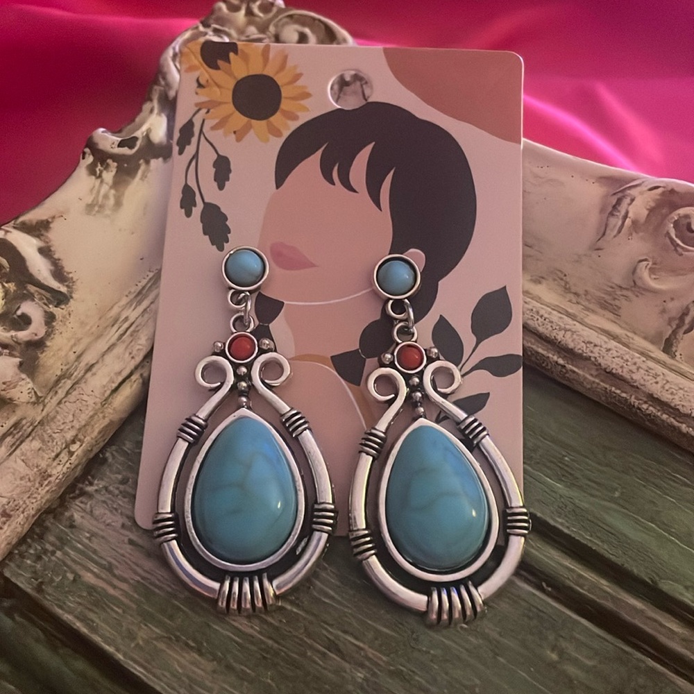 Faux turquoise Dangle earrings